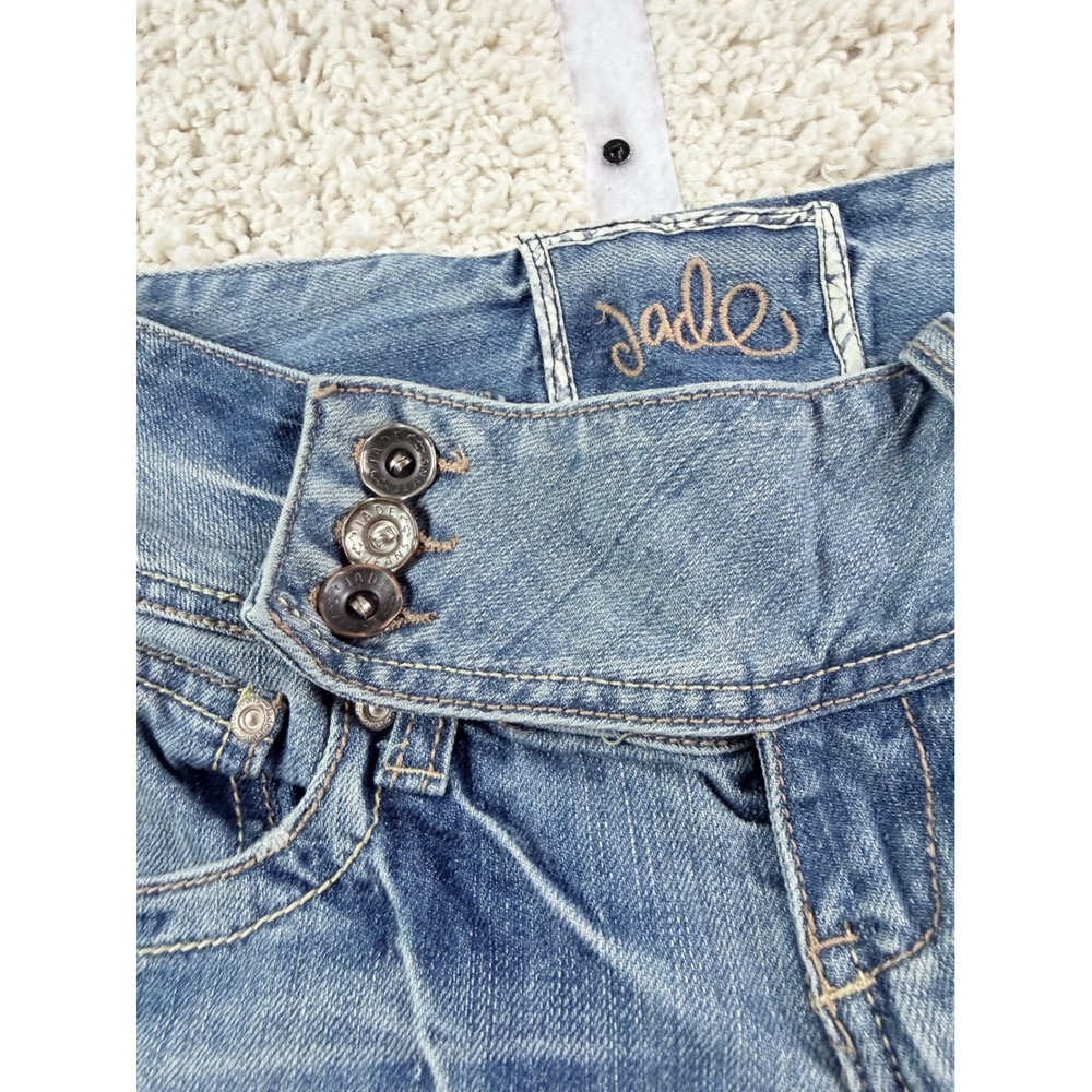 Jade Jeans Bootcut Women 27 Blue Low Rise Y2K Triple Button Denim